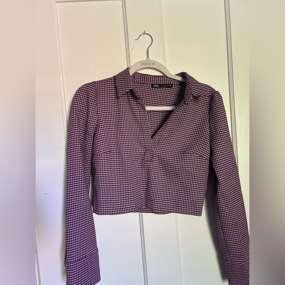 Purple Checkered Zara Top